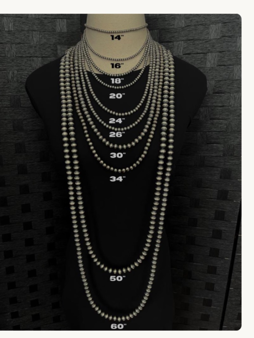 SOLD-Navajo Pearl Bead Sterling Necklace - Picture 4 of 8